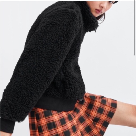 Zara Sherpa Fleece Bomber Jacket - Picture 4 of 11
